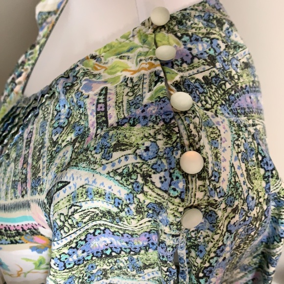 MAEVE Anthropologie Floral Split Sleeve Blouse Size 2 - Picture 3 of 7